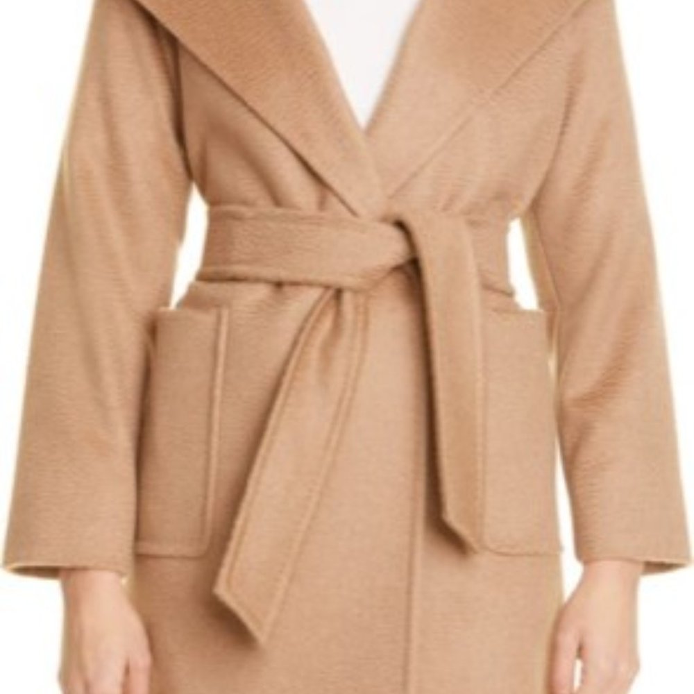Max Mara Rialto Hooded Camel Hair Coat